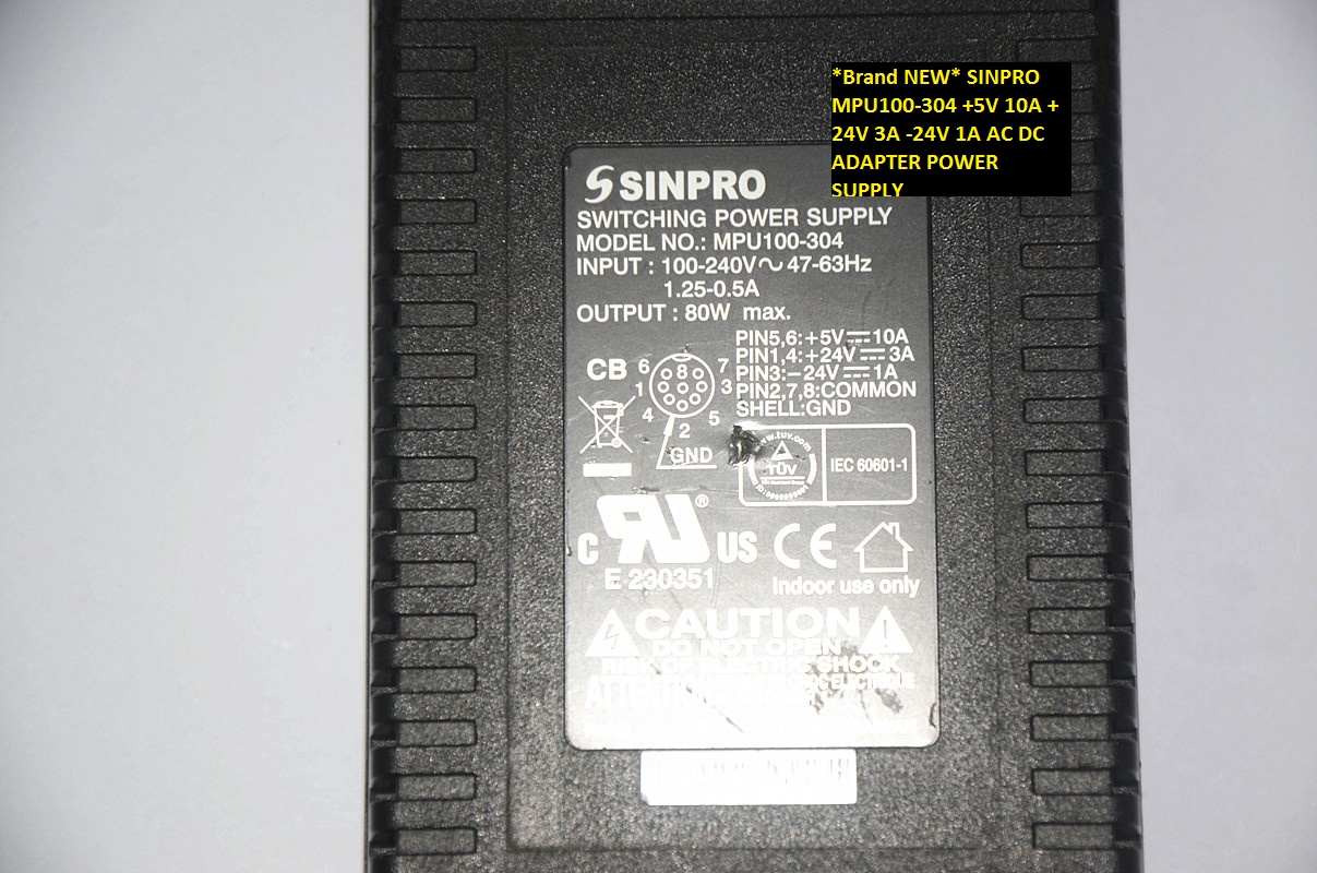 *Brand NEW* SINPRO +24V 3A +5V 10A MPU100-304 -24V 1A AC DC ADAPTER POWER SUPPLY
